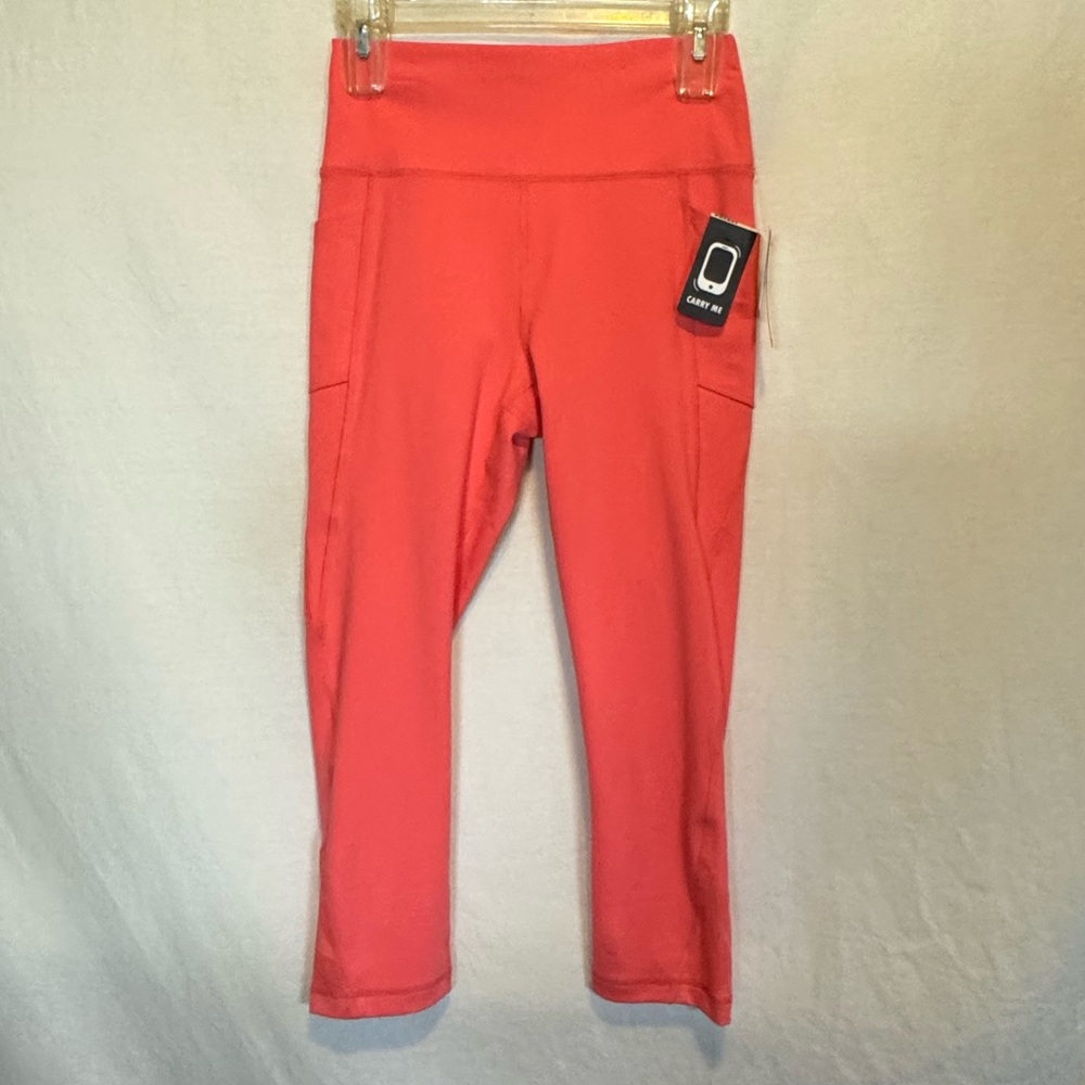 A-164 Gottex NWT Coral Orange Capri Yoga Pants Size S